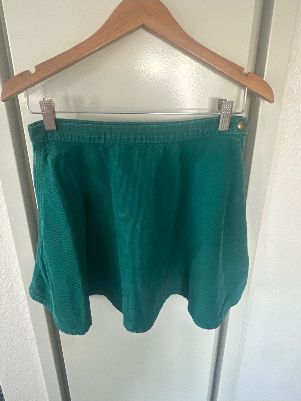 Teal American Apparel Women's Corduroy Mini Skirt